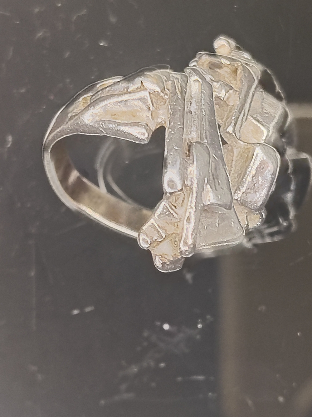 RARE Vintage N.E. From Danish Modernist Sterling Ring – 16g - Picture 8 of 16